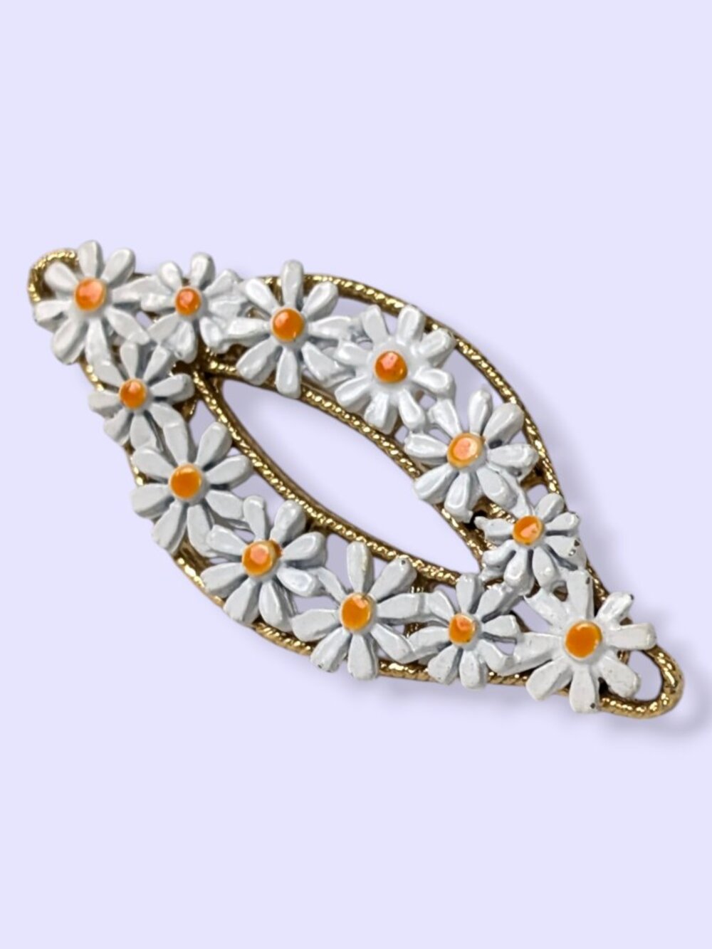 Vintage Geometric Daisy Cut Out Brooch